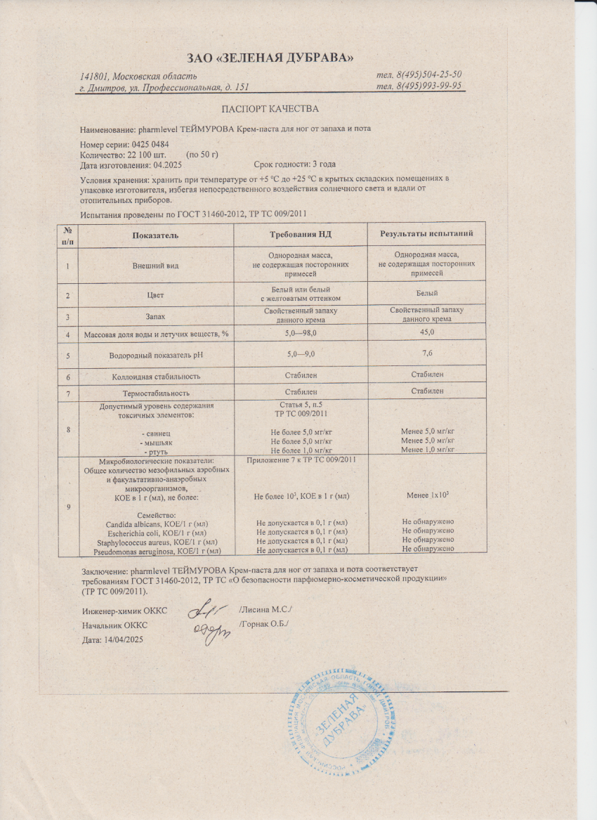 Паспорт №042025
